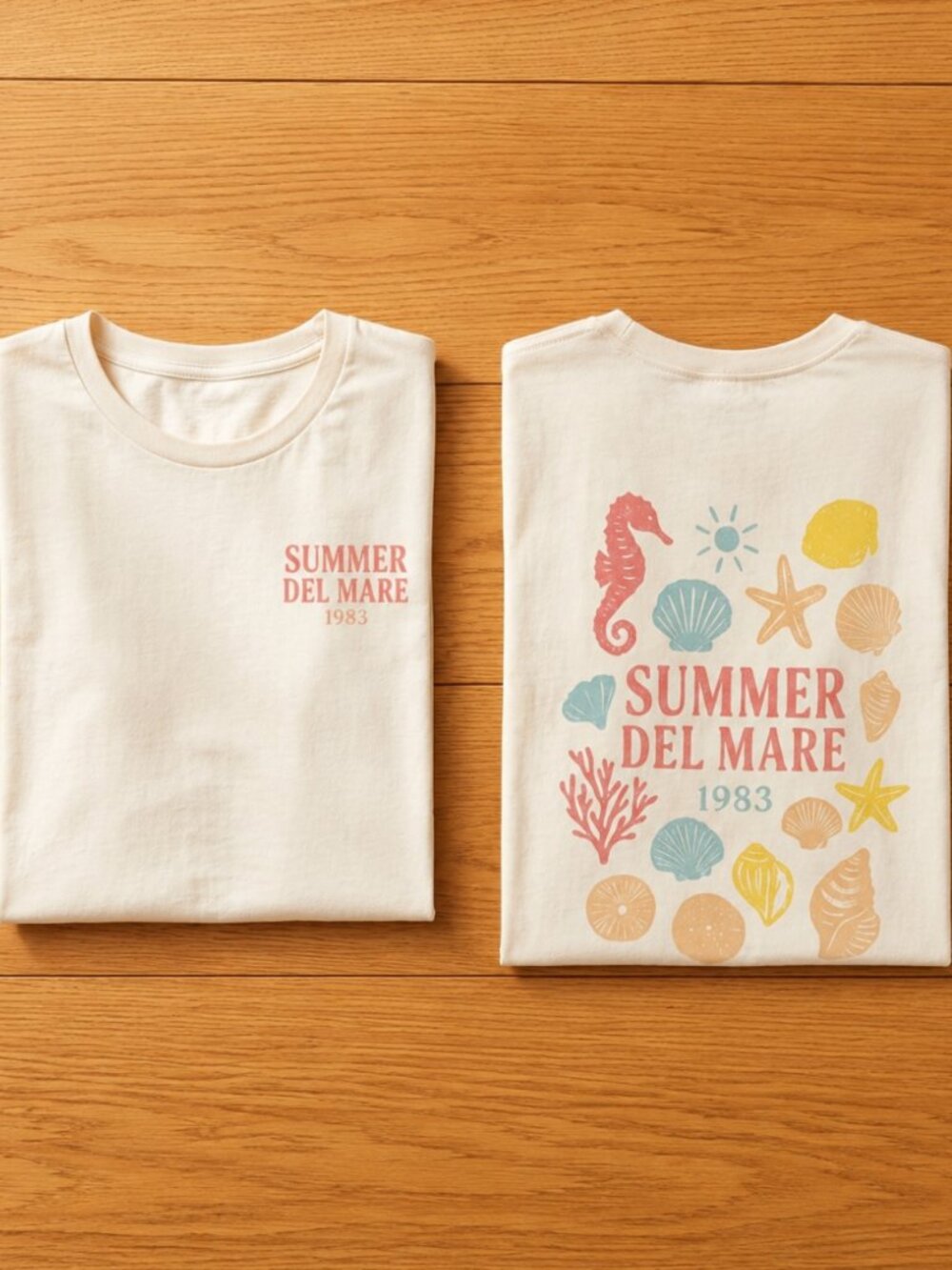 Studio 33 Summer Del Mare 1983 Graphic Tee, Women's Beach Seashell Tee S-XL